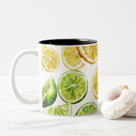 Lime Skivor Mugg: Citrus Kök Dekor med Zest Två-Tonad Mugg