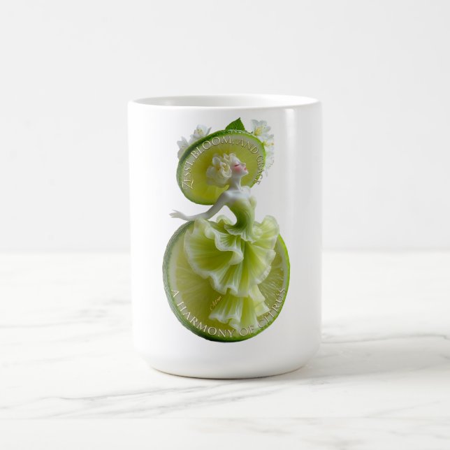 Lime Slice Dancer Art Långärmad Kaffemugg (Center)