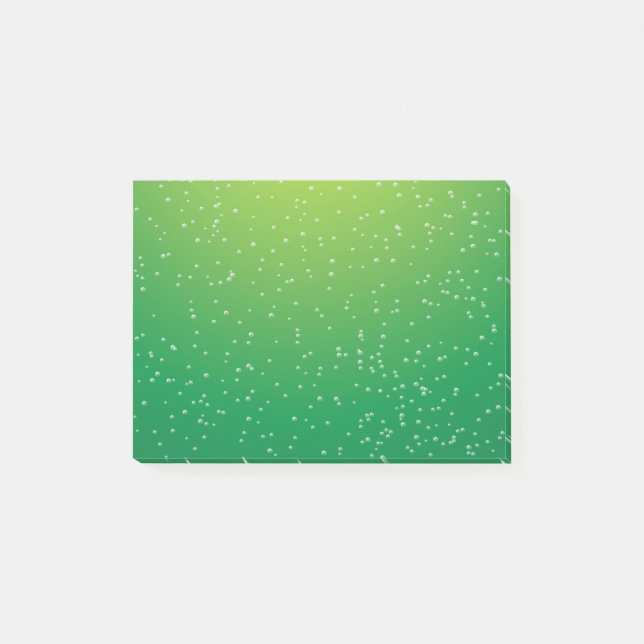 Lime Soda med Små Bubblor Bakgrundskonst Post-it Block (Framsida)