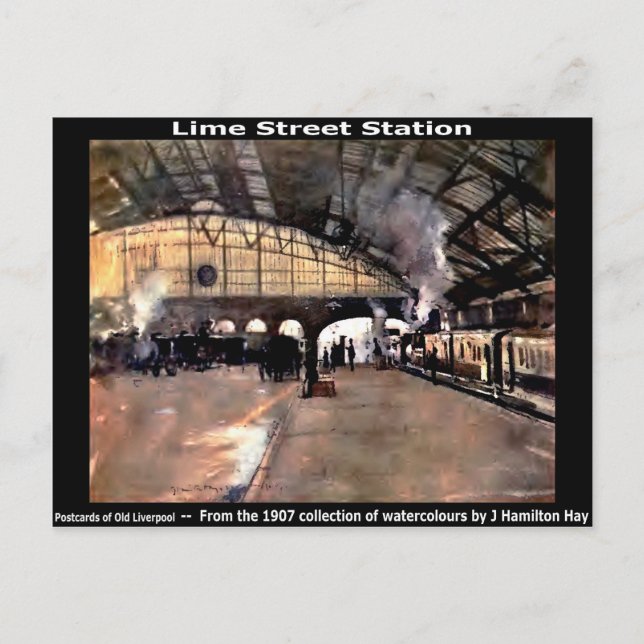 Lime Street Station, Liverpool. Vykort (Framsida)