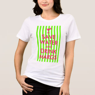Lime Stripe Hot Pink Spara Vatten och Drick Margs T Shirt