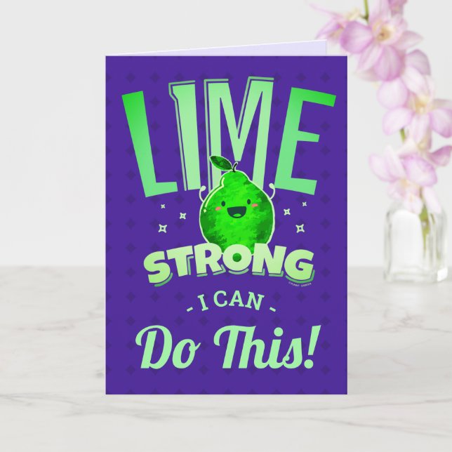 Lime Strong, jag kan göra det här! - Lime Pun Kort (Orkide)