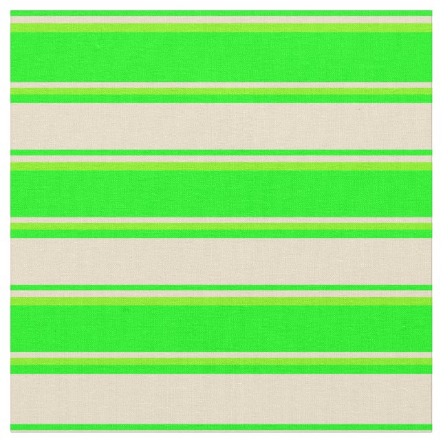 Lime, Tan & Grönt Färgad Mönster Tyg (Närbild)