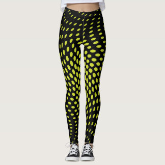 Lime Techno Dot Mönster Leggings