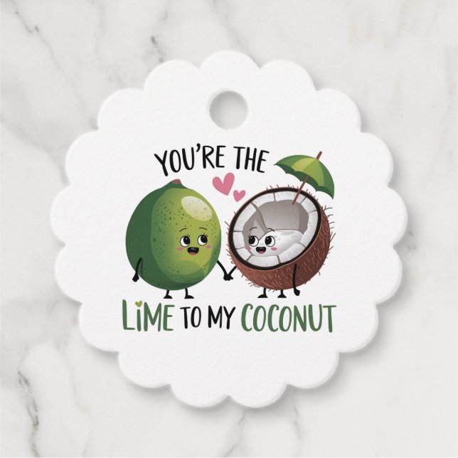 Lime till min Kokosvalentin Gåvor Etiketter (Framsida)