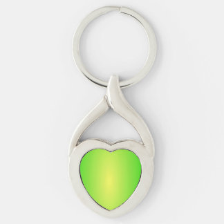 Lime Twisted Heart Silverfärgad Nyckelring