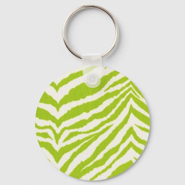 Lime & White Zebra Nyckelring (Framsida)