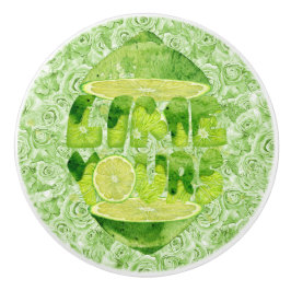 Lime Yours Ceramic Drage Knopp