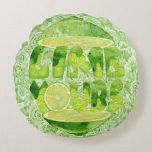 Lime Yours Rund Bomullskudde