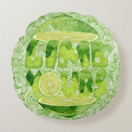 Lime Yours Rund Bomullskudde Rund Kudde
