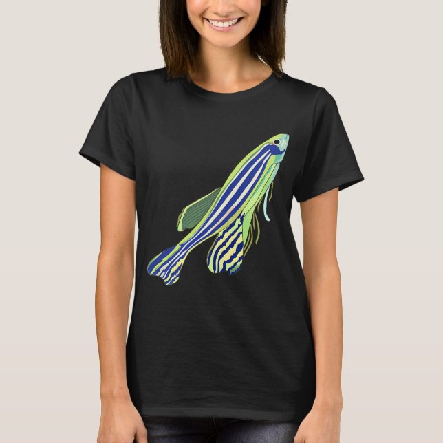 Lime Zebrafish Sebrafisk T Shirt (Framsida)