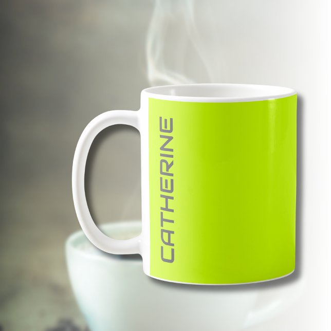 Lime Zest Solid Färg Personlig Kaffemugg (Skapare uppladdad)