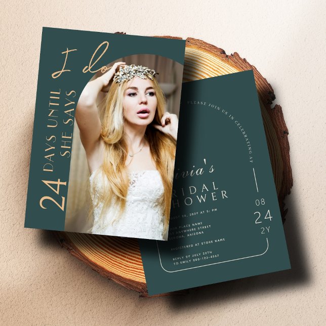 Limed Spruce Modern Arch Photo Möhippa Inbjudningar (Skapare uppladdad)