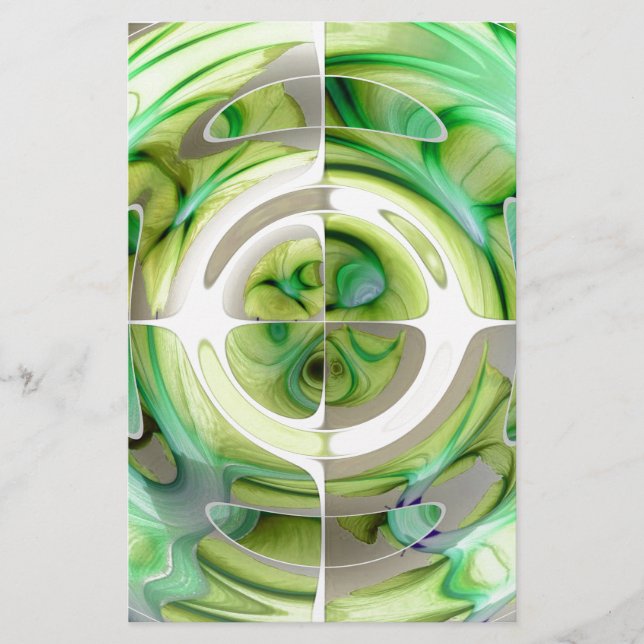 Limefrukt och abstrakt Collage för grönt Brevpapper (Framsida)