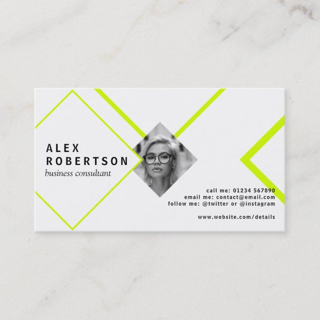 Limefrukt- och för vitdiamantporträtt visitkort (Framsida)