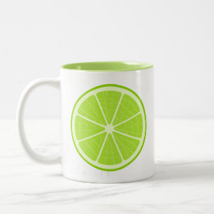 Limefrukt Stylized fruktskiva Två-Tonad Mugg