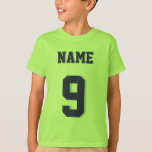 Limefruktgrönt & Jersey för sportar för marinungar Tröja<br><div class="desc">Kalka grönt & den Jersey för sportar för marinungar | designen •,  UngefotbollJersey T-tröja</div>