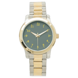 Limefruktgrönt- och mejeriguld armbandsur