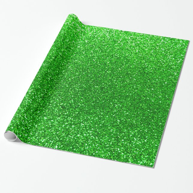 Limefruktgröntglitter Presentpapper (Utrullad)