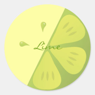 Limefruktskiva Runt Klistermärke