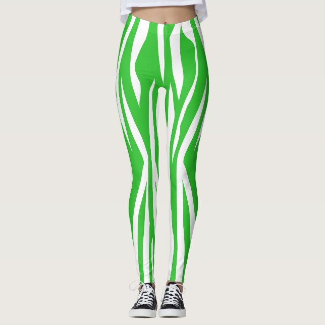 Limefruktzebra tryck leggings (Framsida)