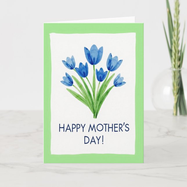 Limegrön akryllkort med blommotiv kort (Framsida)