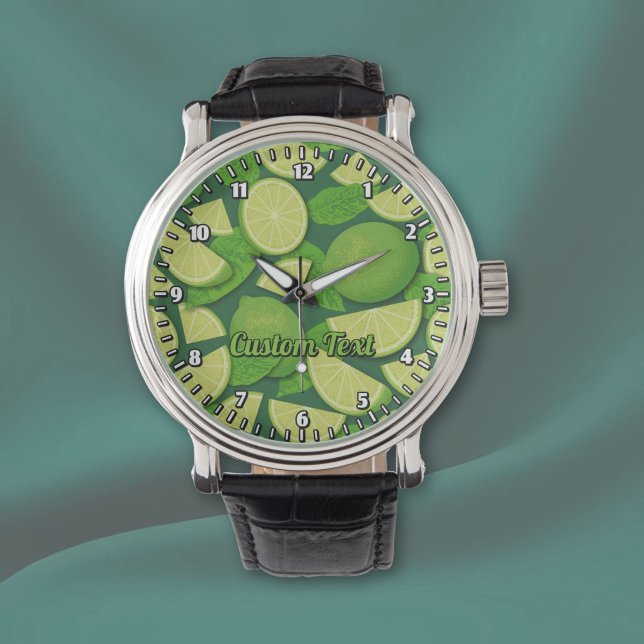 Limegrön bakgrund armbandsur (Skapare uppladdad)