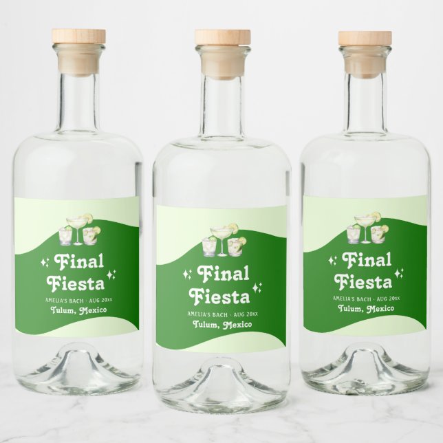 Limegrön Citrus Sista Fiesta Möhippa Spritflaskor Etikett (Flaskor)