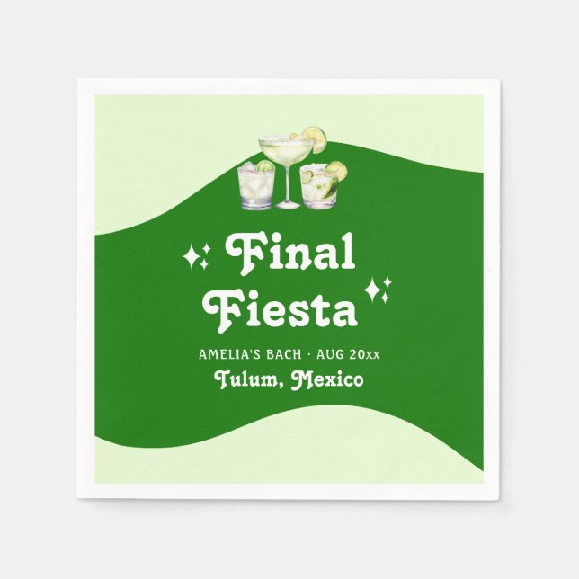 Limegrön Citrus Sista Fiesta Sängkammarparty Pappersservett (Framsidan)