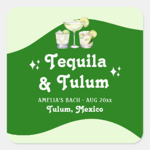 Limegrön Citrus Tequila & Tulum Möhippa Fyrkantigt Klistermärke