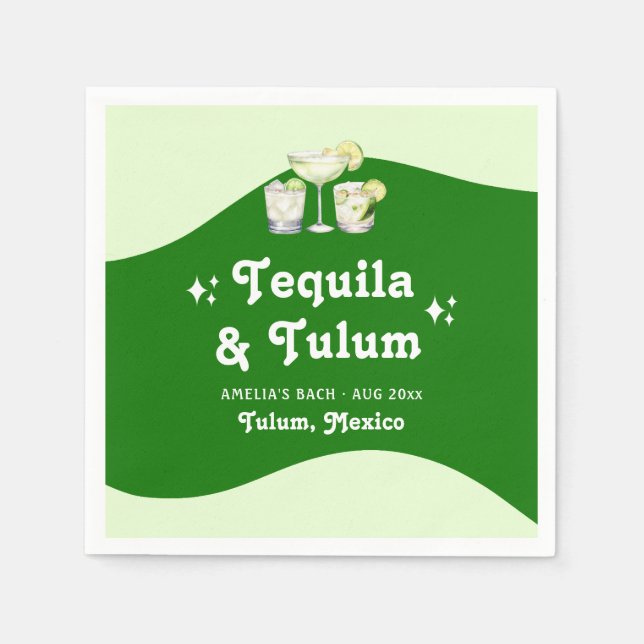 Limegrön Citrus Tequila & Tulum Möhippa Pappersservett (Framsidan)
