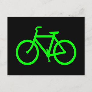 Limegrön cykel vykort