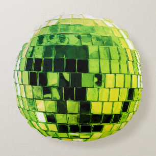 Limegrön Disco Disco Boll Rund Kudde