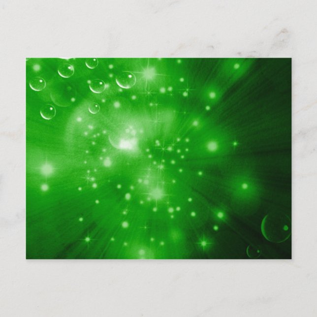 Limegrön galaxburst vykort (Framsida)