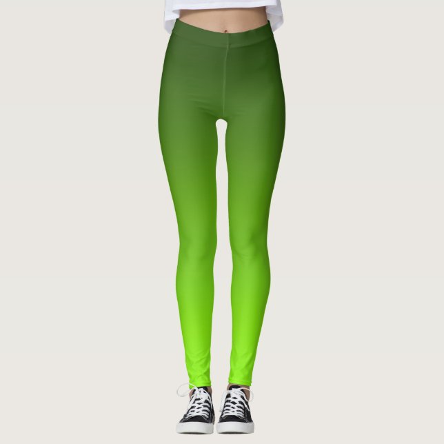 Limegrön Gradient Frisk Ombre Atletisk Yoga  Leggings (Framsida)