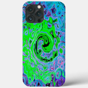 Limegrön Groovy Abstrakt Retro Flytande Virvel