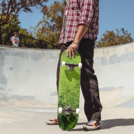 Limegrön Grunge med Svarta Accenter Mini Skateboard Bräda 18,5 Cm