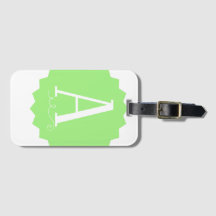 Limegrön initial bagage tag