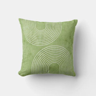 Limegrön linne minimalist kudde