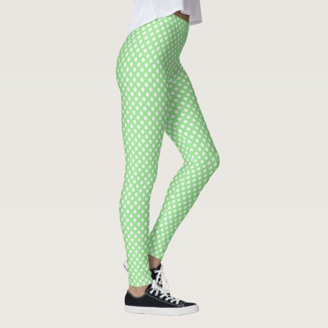 Limegrön med prickar leggings (Höger)