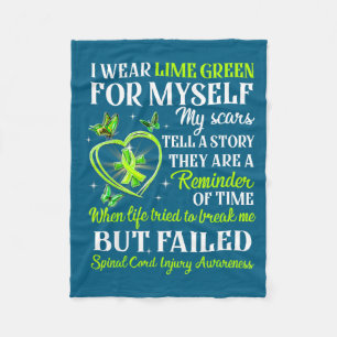 Limegrön Mig Ryggmärg Överlevande Design Fleecefilt