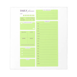Limegrön minimalistisk daglig planerarmall anteckningsblock