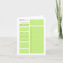 Limegrön minimalistisk daglig planerarmall