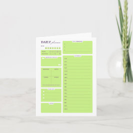 Limegrön minimalistisk daglig planerarmall helgkort