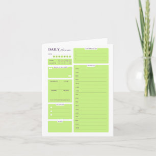 Limegrön minimalistisk daglig planerarmall helgkort