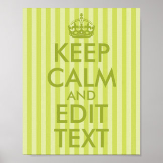 Limegrön rand Keep Calm och redigera text Poster