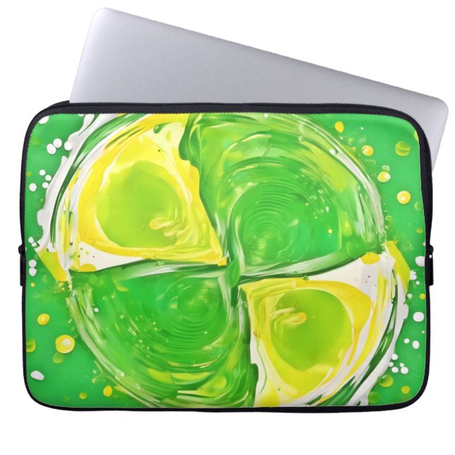Limegrön spiral laptop fodral (Framsidan)