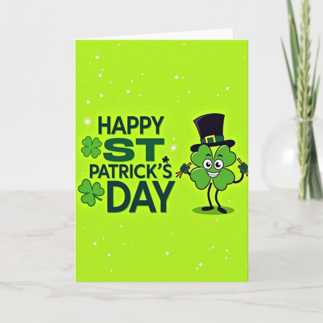 Limegrön St. Patricks-kort Kort (Framsida)