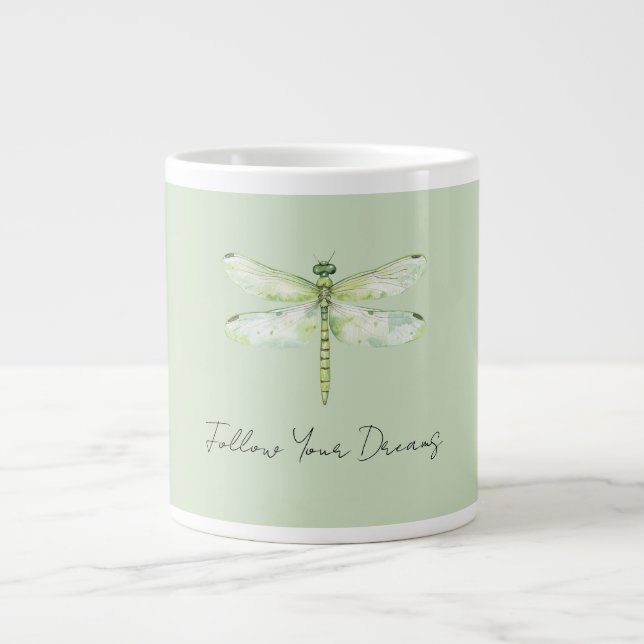 Limegrön Trollslända Jumbo Mugg (Framsidan)