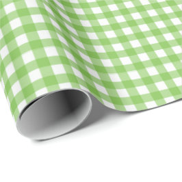 Limegrön| White Gingham Wrapping Papprare Presentpapper